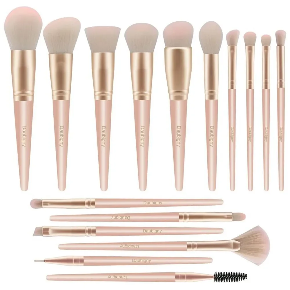 Daubigny 16Pieces Pink Complete Premium Synthetic Professional Makeup Brushes
